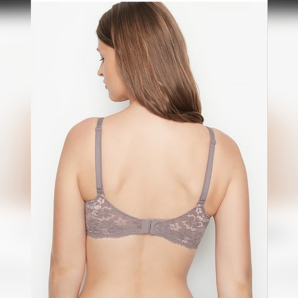 VS Body By Victoria Wireless Nursing Bra in Allover Lace Pebble Violet - Picture 4 of 9